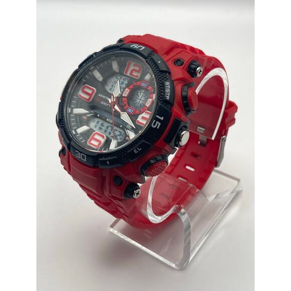 Armitron Pro Sport Mens Digital Analog Multifunction Watch 52mm WR Timer Alarm - Picture 3 of 13